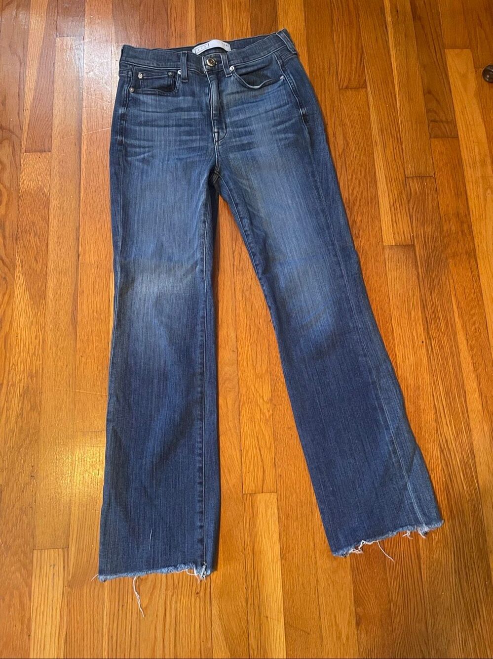 AYR | high rise dark straight leg jeans 28L